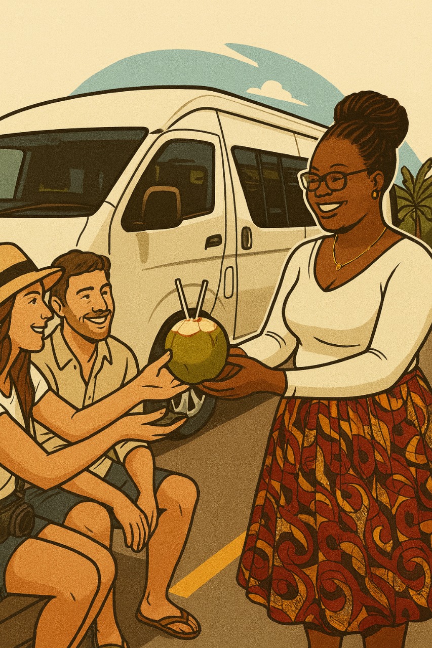 Losette welcoming guests with refreshments